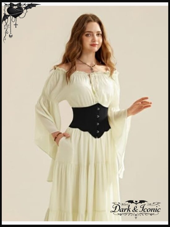 Vintage Floral Underbust Corset Belt with Lace-Up Back Plastic Bones main image 4